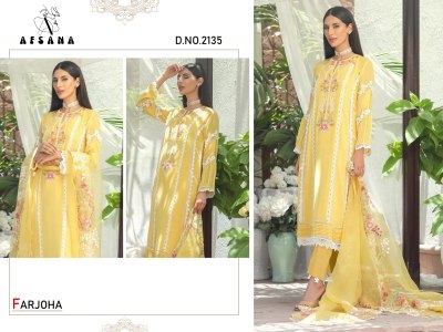 Farjoha by Afsana beautiful lakhnavi work kurti pant and dupatta catalogue at affordable rate readymade suit catalogs