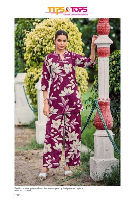 Fashion Beats vol 11 by Tips and tops Heavy reyon printed co ord set collection at low rate co ord set catalogs