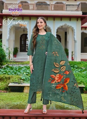 Fashion Diva vol 1 by Radhika lifestyle Chanderi silk Handwork readymade suit catalogue at amaviexpo readymade suit catalogs