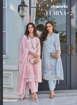 Femina vol 2 by Zaveri soft organza with fancy embroidered reaymade suit catalogue at low rate Zaveri  women beauty 