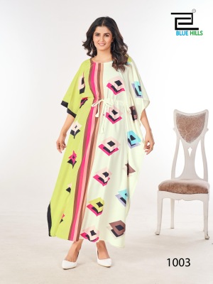 Ferris wheel by Blue Hills Heavy Crepe Printed fancy Kaftan collection with low price kurtis catalogs