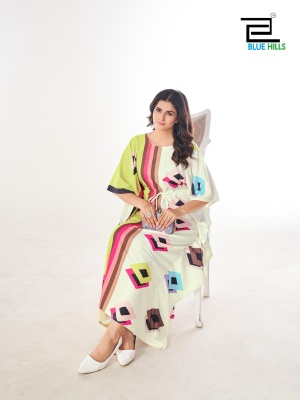 Ferris wheel by Blue Hills Heavy Crepe Printed fancy Kaftan collection with low price kurtis catalogs