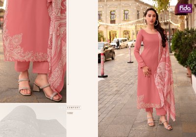 Fida by Kudrat pure cotton satin new unstitched fancy salwar suit catalogue at low rate,  salwar kameez catalogs