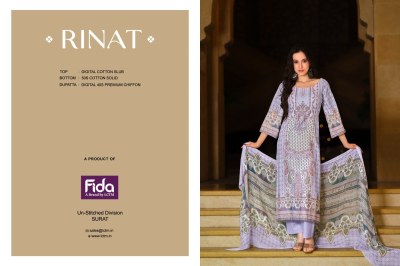 Fida present Rinat cotton printed fancy karachi suit catalogue Karachi suits catalogs