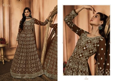 Fiona by Sehnaaz heavy embroidered georgette long exclusive gown catalogue at affordable rate readymade suit catalogs