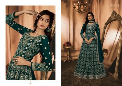 Fiona by Sehnaaz heavy embroidered georgette long exclusive gown catalogue at affordable rate readymade suit catalogs