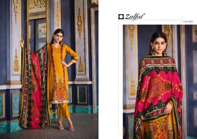 Firdaus by Zulfat pure wool pashmina digital printed dress material low price salwar kameez catalogs