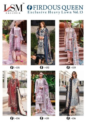 Firdous Queens vol 13 by LSM Galleria Master piece of lawn cotton Pakistani suit collection with low price salwar kameez catalogs