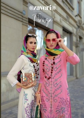 Firuza by Zaveri cotton embroidered fancy kurti pant and dupatta catalogue at low rate Zaveri  women beauty 