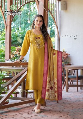 Fitoor by Vanishka Roman simmer heavy hand work kurti pant and dupatta catalogue at affordable rate readymade suit catalogs