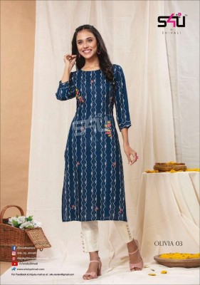 Flauntforever with S4u by Shivalis new launch Olivia 3 fancy kurti catalog at wholesale price  kurtis catalogs