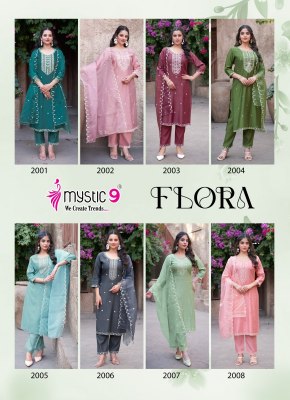 Flora vol 2 by MYstic 9 Premium Quality embroidered readymade suit catalogue at low price readymade suit catalogs