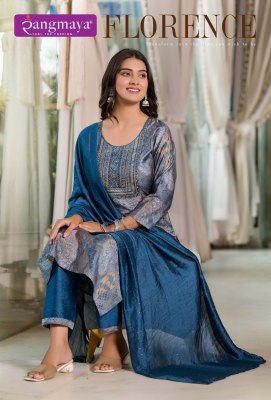 Florence by Rangmaya Modal silk designer kurti pant and dupatta catalogue at affordable rate Rangmaya