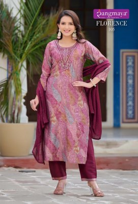 Florence by Rangmaya Modal silk designer kurti pant and dupatta catalogue at affordable rate readymade suit catalogs