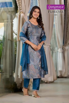 Florence by Rangmaya Modal silk designer kurti pant and dupatta catalogue at affordable rate readymade suit catalogs