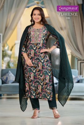 Florence by Rangmaya Modal silk designer kurti pant and dupatta catalogue at affordable rate readymade suit catalogs