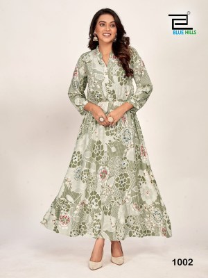 Florida by Blue Hills beautiful Reyon printed kurti with elastic in waist catalogue at low rate kurtis catalogs