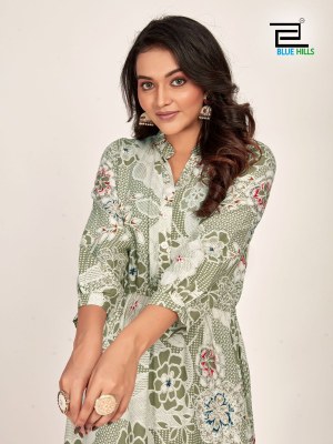 Florida by Blue Hills beautiful Reyon printed kurti with elastic in waist catalogue at low rate kurtis catalogs