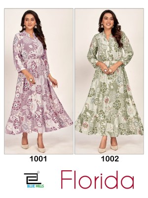 Florida by Blue Hills beautiful Reyon printed kurti with elastic in waist catalogue at low rate kurtis catalogs