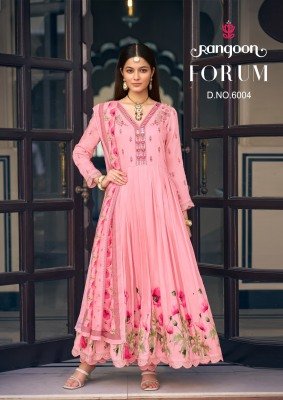 Forum by Rangoon Pure Muslin Digital Fancy Anarkali style suit at affordable price fancy Anarkali suit catalogs