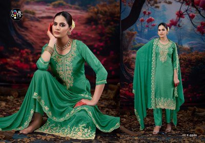 Fourdots Zankar Unstitched Premium Organza Jarkan Work Suit Set with Muslin Bottom And Pure Work Dupatta Wholesale dress material catalogs