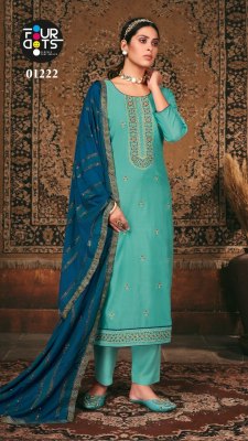 Fourdots by Triveni vol 2 maslin all over work with hand work unstitched suit catalogue salwar kameez catalogs