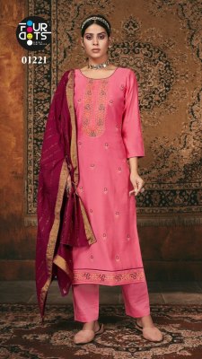 Fourdots by Triveni vol 2 maslin all over work with hand work unstitched suit catalogue salwar kameez catalogs