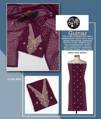 Fourdots present Gulnaz pure zomato silk embroidered unstitched suit material at amaviexpo salwar kameez catalogs