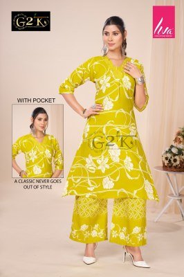 G2K Chahek Vol 3 Premium Embroidered Kurti And Daman Print Palazzo Set Wholesale kurtis catalogs