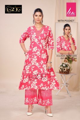 G2K Chahek Vol 3 Premium Embroidered Kurti And Daman Print Palazzo Set Wholesale kurtis catalogs