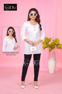 G2K Kavita Vol 2 Premium Rayon Short Kurti  Lucknowi Embroidery, Stylish Neck Patterns Wholesale  kurtis catalogs