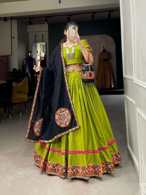 Gamthiwork Navratri specail green colour Navaratri Lehenga Choli collection  lehenga choli catalogs