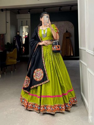 Gamthiwork Navratri specail green colour Navaratri Lehenga Choli collection  lehenga choli catalogs