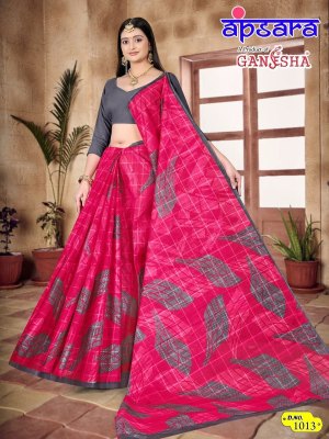 Ganesha Apsara Vol 1 heavy cotton printed saree catalogue at wholesale price sarees catalogs