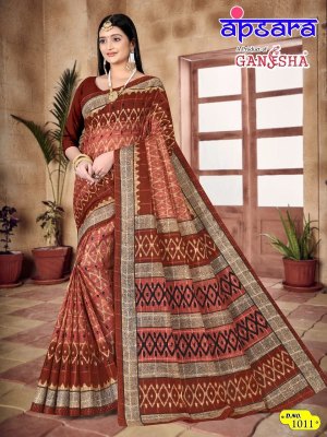 Ganesha Apsara Vol 1 heavy cotton printed saree catalogue at wholesale price sarees catalogs