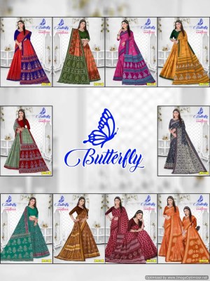 Ganesha by Butterfly vol 2 heavy cotton printed saree catalogue at affordable rate sarees catalogs