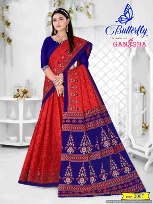 Ganesha by Butterfly vol 2 heavy cotton printed saree catalogue at affordable rate sarees catalogs