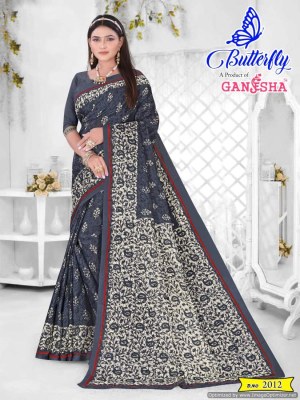 Ganesha by Butterfly vol 2 heavy cotton printed saree catalogue at affordable rate sarees catalogs