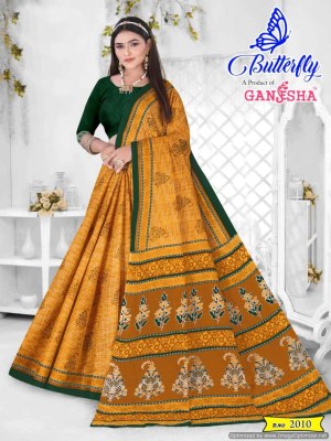 Ganesha by Butterfly vol 2 heavy cotton printed saree catalogue at affordable rate sarees catalogs