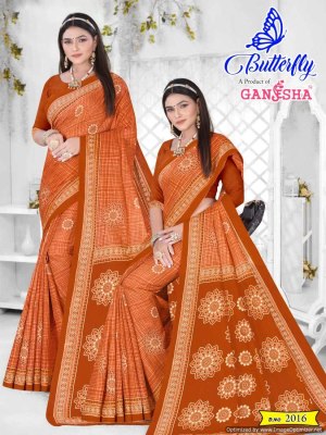 Ganesha by Butterfly vol 2 heavy cotton printed saree catalogue at affordable rate sarees catalogs