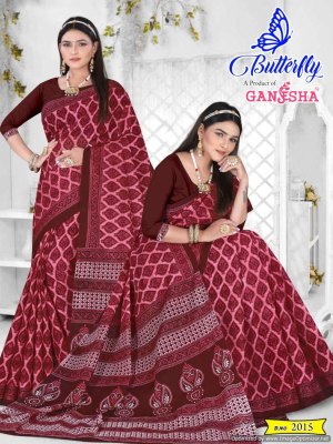 Ganesha by Butterfly vol 2 heavy cotton printed saree catalogue at affordable rate sarees catalogs