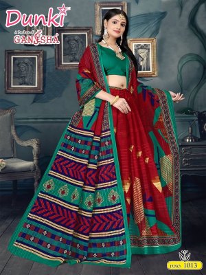 Ganesha present dunki vol 1 pure cotton printed saree catalogue sarees catalogs