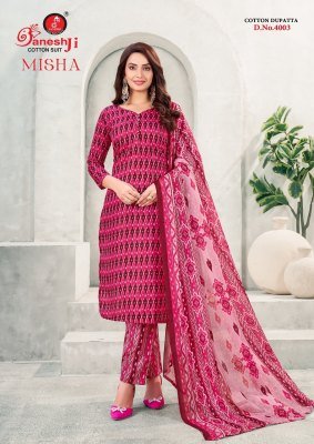 Ganeshji Misha Vol 4 Cotton Dress Material Unstitched Printed Top Bottom And Dupatta Wholesale dress material catalogs