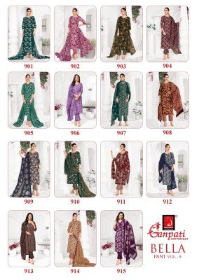 Ganpati Bella Vol 9 Printed Cotton Kurti Set Bulk 15 Pcs Ethnic Wear Collection kurti pant with dupatta Catalogs
