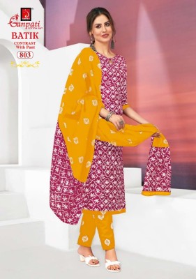 Ganpati by Batik vol 8 heavy cotton printed readymade suit catalogue rate readymade suit catalogs