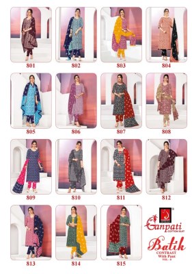 Ganpati by Batik vol 8 heavy cotton printed readymade suit catalogue rate readymade suit catalogs