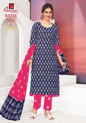 Ganpati by Batik vol 8 heavy cotton printed readymade suit catalogue rate readymade suit catalogs