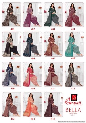 Ganpati by Bella patiyala vol 4 heavy cotton printed dress material catalogue salwar kameez catalogs