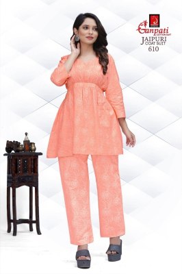 Ganpati by Jaipuri vol 6 heavy pure cotton fancy co ord set catalogue at affordable rate Size wise Combo Set