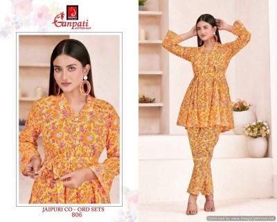 Ganpati by Jaipuri vol 8 fancy printed heavy pure cotton co ord set catalogue at amaviexpo Size wise Combo Set